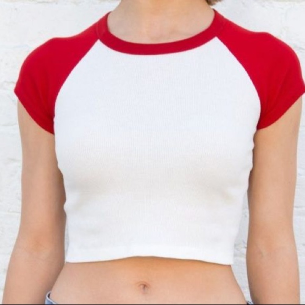 Brandy Melville Red and White Top